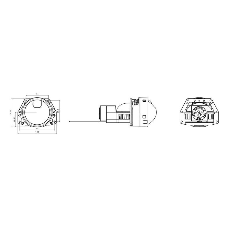 PROJECTOR AES BILLED LASER 3 INCHI PROJECTOR LENS I BILLED LASER I SKU-2486