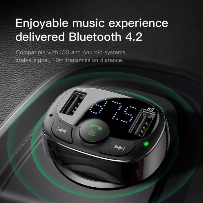 Baseus Dual USB Car Charger FM Transmitter Modulator MP3 Player