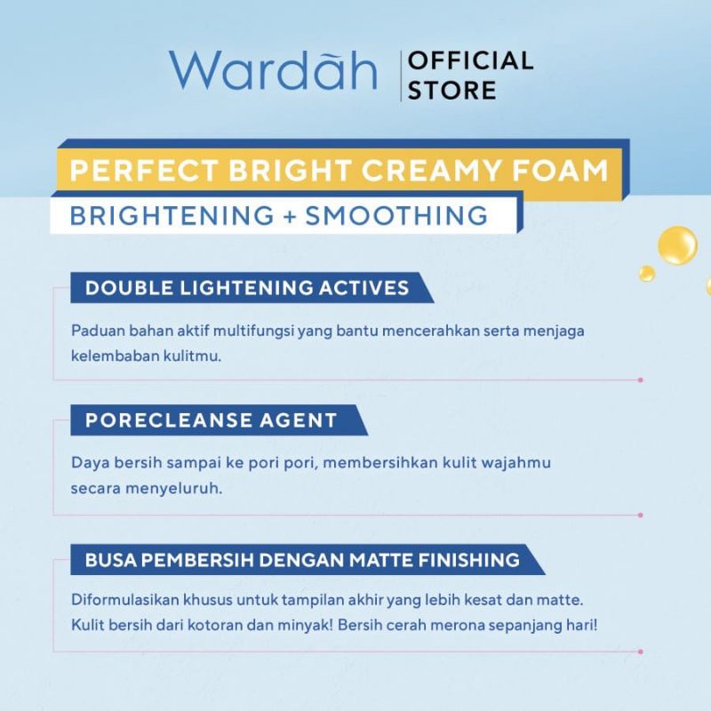 Wardah Perfect Bright Creamy Foam Brightening + Smoothing