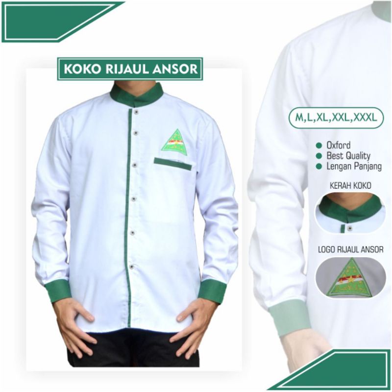 Atasan Baju Pria Koko Rijalul Ansor Baju Koko NU Nahdhatul Koko Original LPNU