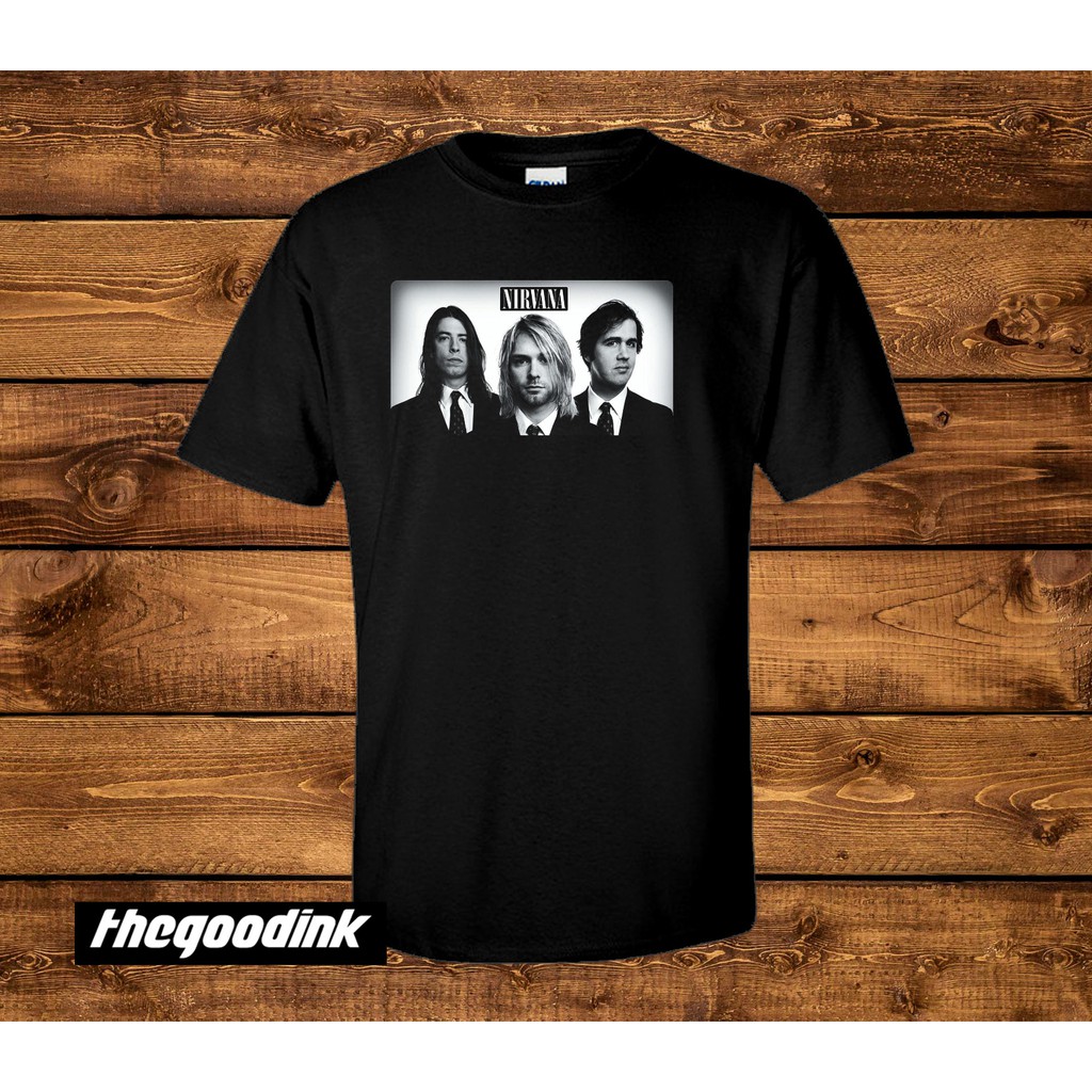 Kaos Nirvana - Nirvana Band Photo Hitam - Original Gildan T-shirt