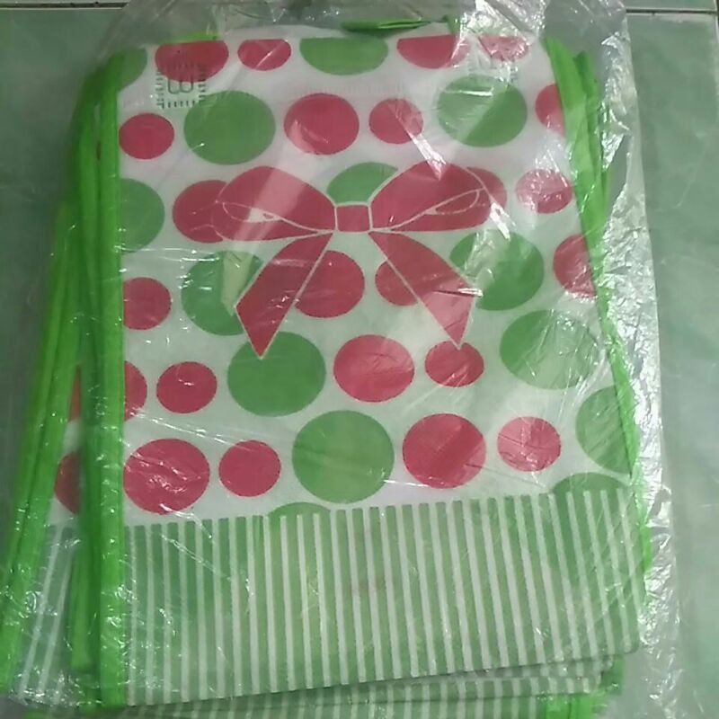 Goodie bag / Tas Kain / Tas Spunbond / Tote Bag / Tas Ultah Uk. 18x18x25-Hijau