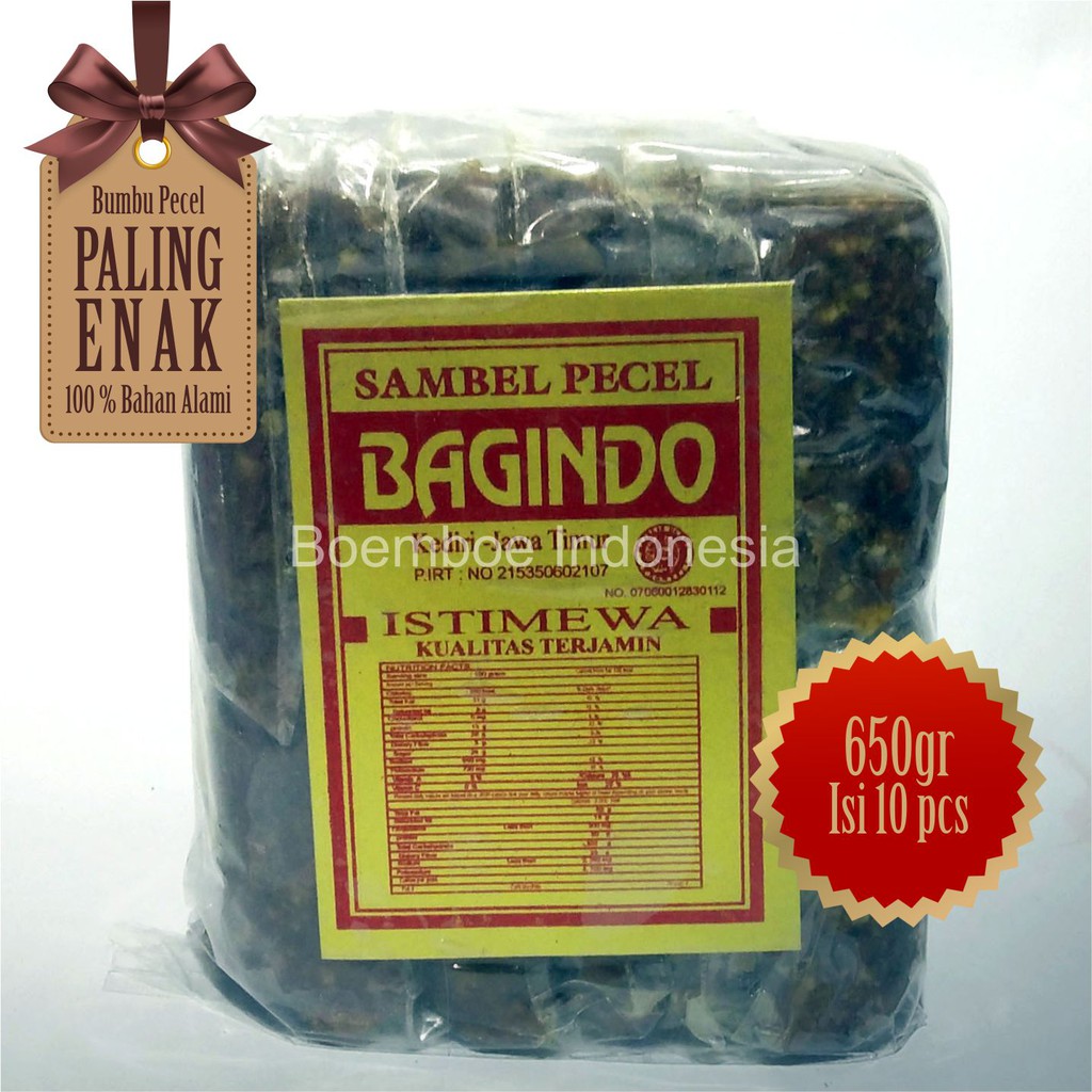 

Bagindo Sambel Pecel Bumbu Pecel 650gr - isi 10 pcs