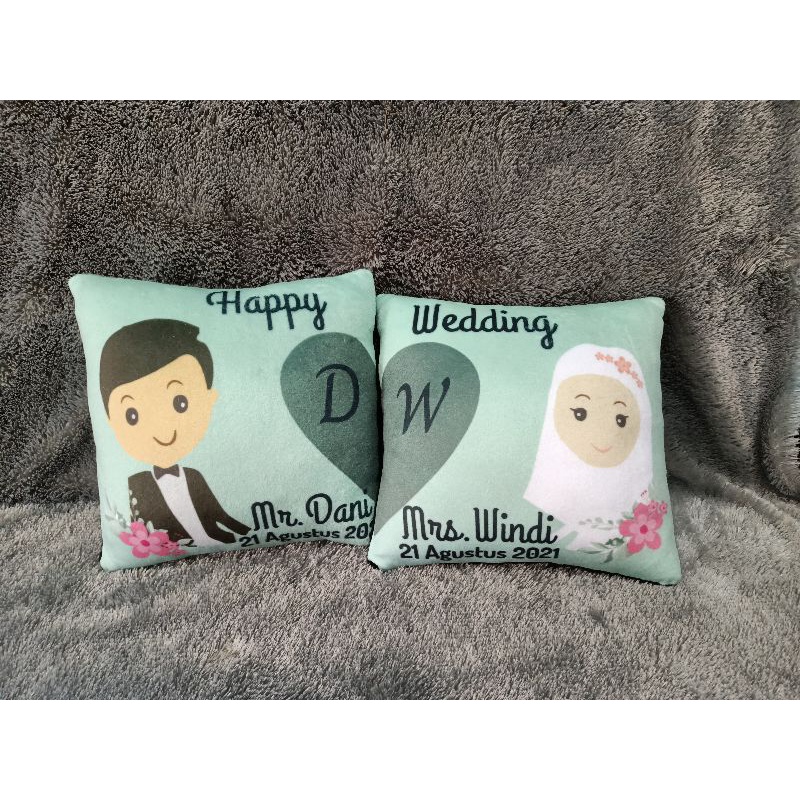 Bantal foto custom couple wedding