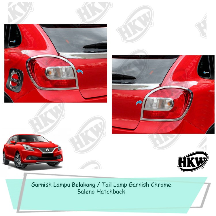 Garnish Lampu Belakang Tail Lamp Garnish Chrome Mobil Baleno Hatchback