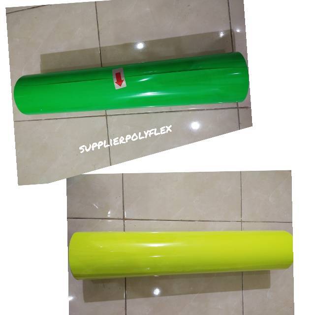 

Polyflex PU Lebar 60 CM Premium Neon Yellow Dan Neon Green (Tipis-Soft-Elastis) POLIFLEK