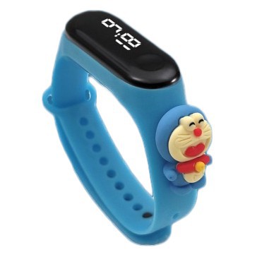 Brgunik - Jam Tangan Elektronik Led Anti Air Bahan Silikon Untuk Anak / Jam Tangan Karakter JT027-BLUE DORAEMON