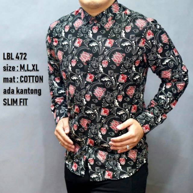 KEMEJA BATIK PRIA SLIM FIT FASHION SLIMFIT LENGAN PANJANG