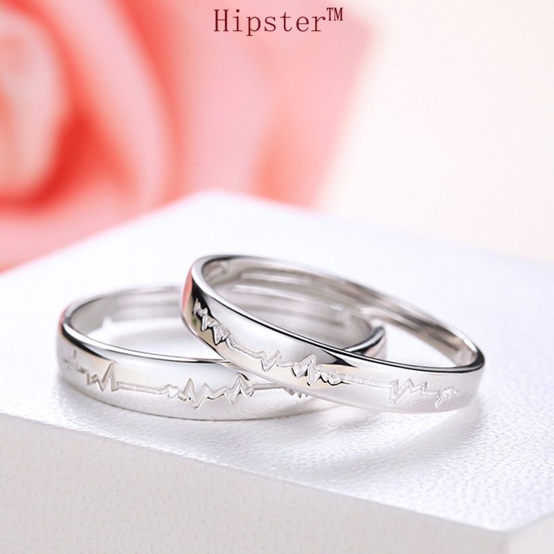 Korean-Style Chic and Unique Vintage Sterling Silver Adjustable Couple Romantic Ring