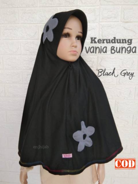 JILBAB ANAK INSTAN VANIA BUNGA CEPLOK SIZE M HIJAB SEKOLAH SD SMP TERMURAH