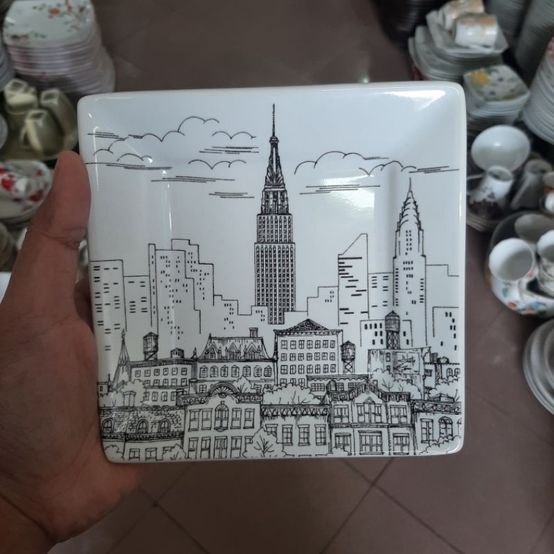 CAKE PLATE SQUARE PARIS/PIRING KECIL/PIRING LEPEK/PIRING SANGO