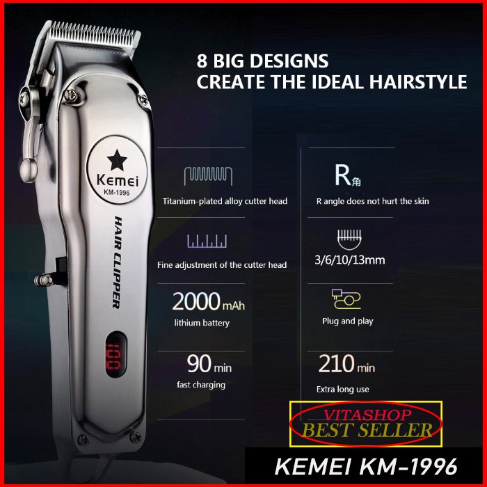 KM-1996 MESIN ALAT CUKUR RAMBUT CAS HAIR CLIPPER CHARGER