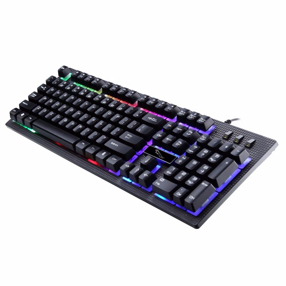 Keyboard mouse gaming LED RGB Set bundle paket keyboard dan mouse gaming lampu RGB LED backlight - Hitam