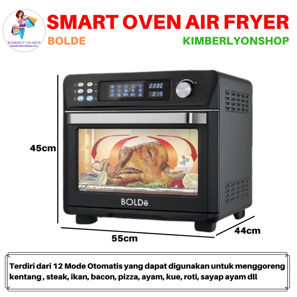 Super Smart Oven Air Fryer 24L Black Diamond Bolde