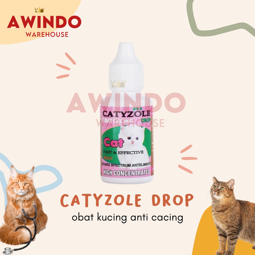 CATYZOLE DROP - Obat Anti Infeksi Cacing Kucing Cat Kitten 30ml