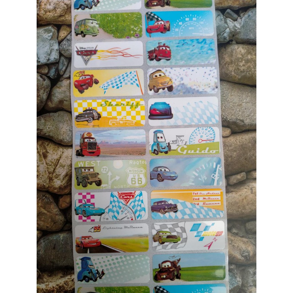 

STIKER LABEL NAMA WATERPROOF ANTI AIR CARS