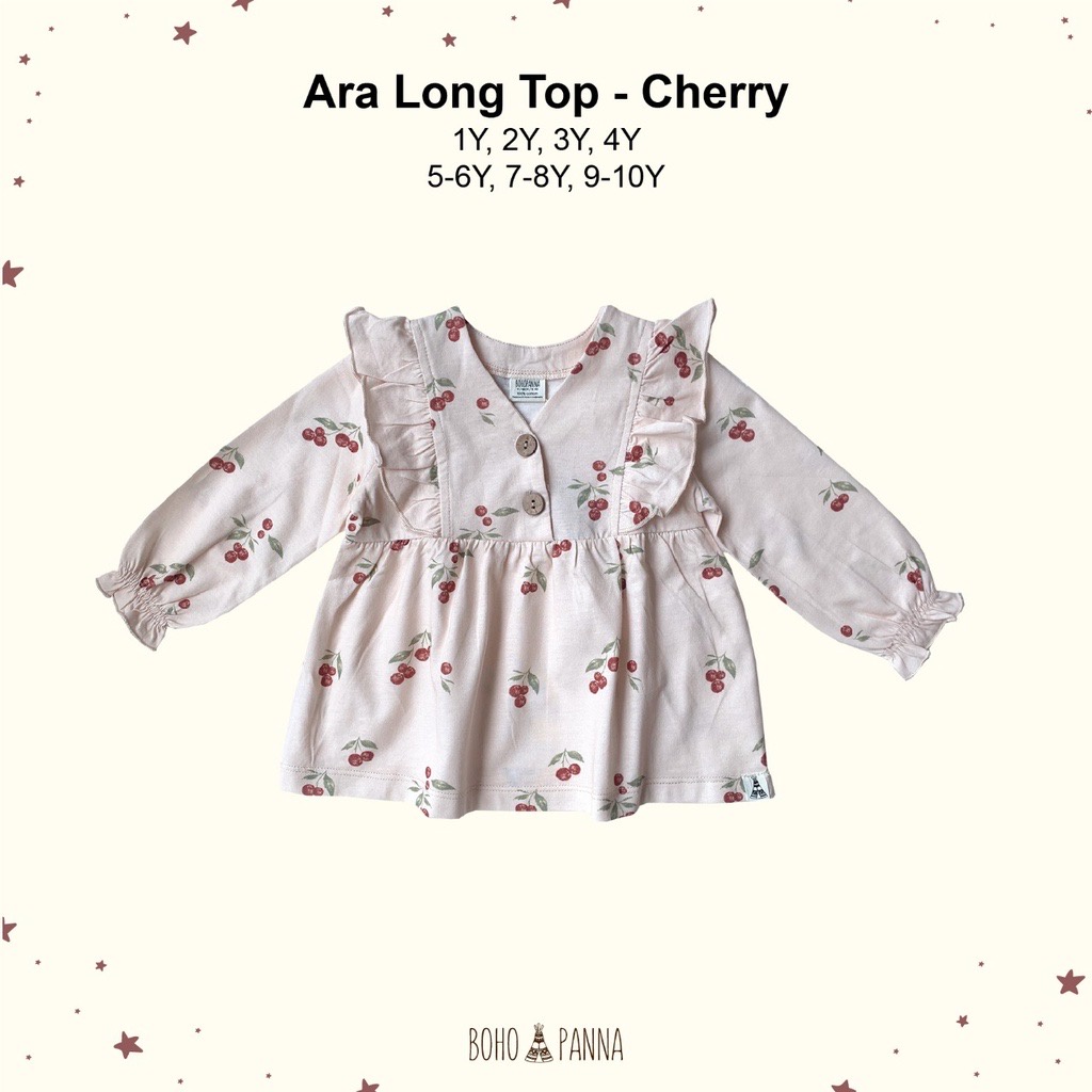 BOHOPANNA | BOHOBABY - LONG ARA TOP - Atasan Anak Bayi-CHERRY