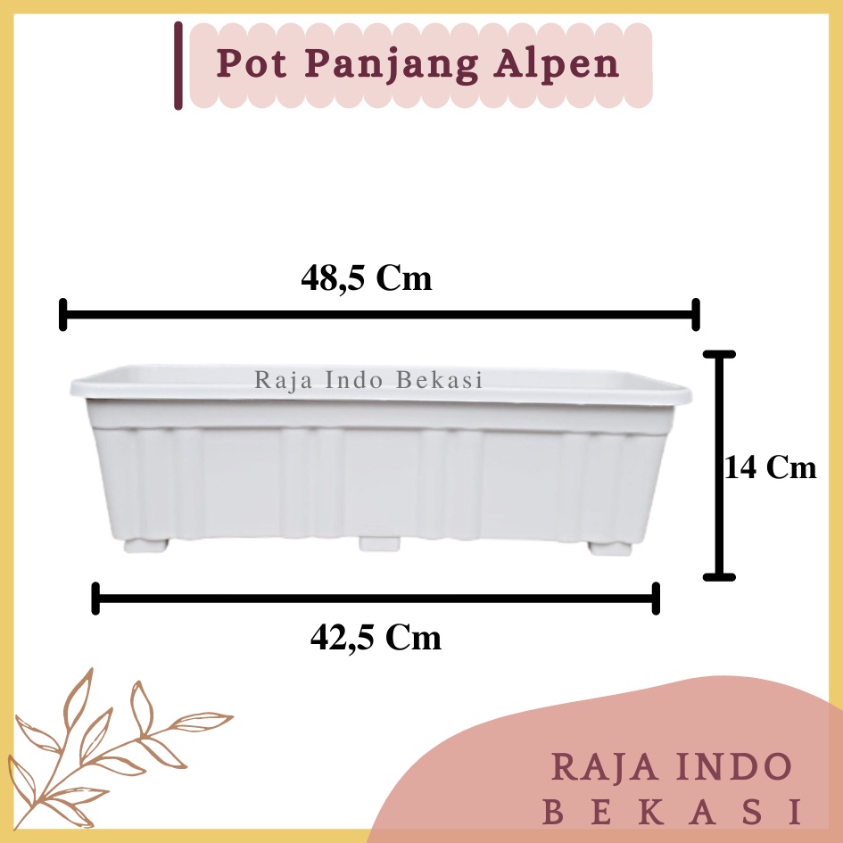 Rajaindobekasi Pot Panjang Alpen 50 Putih Pot Bunga Segi Panjang 50cm 70cm Pot Panjang Hw Highway High Way 55 Hijau Putih Hitam Coklat Merah Bata  Pot Panjang Plastik Putih Murah Gantung - Pot Panjang 50