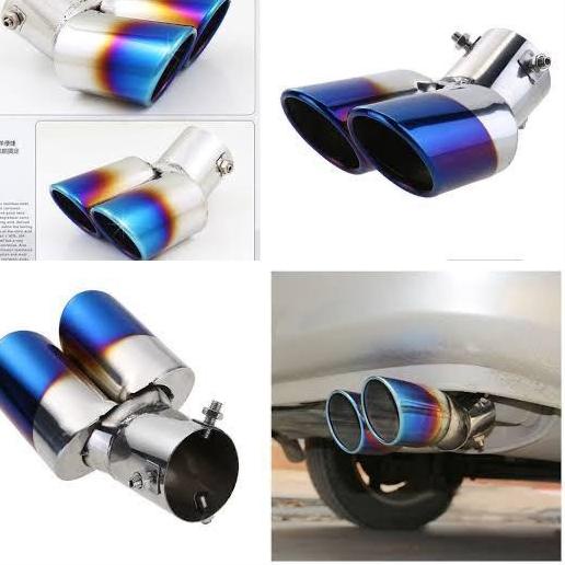 Jual Tailpipe 2 Lobang Muffler Cutter Extention Extension Ujung Knalpot