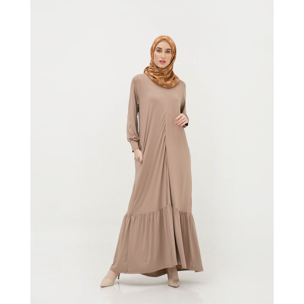 Elzatta dauky gamis dress pakaian wanita baju muslim wanita long dress spandek busui gamis sahla