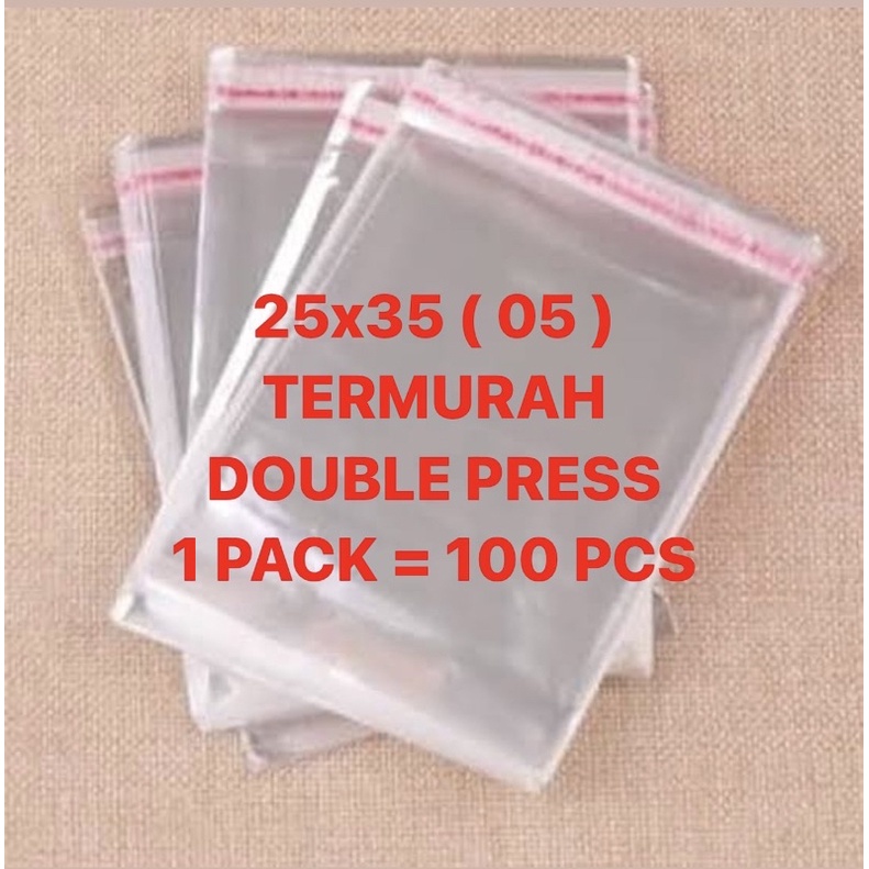 25x35 05 23 MICRON | PLASTIK OPP SEAL KERUDUNG BAJU ANAK GARMEN 100 PCS