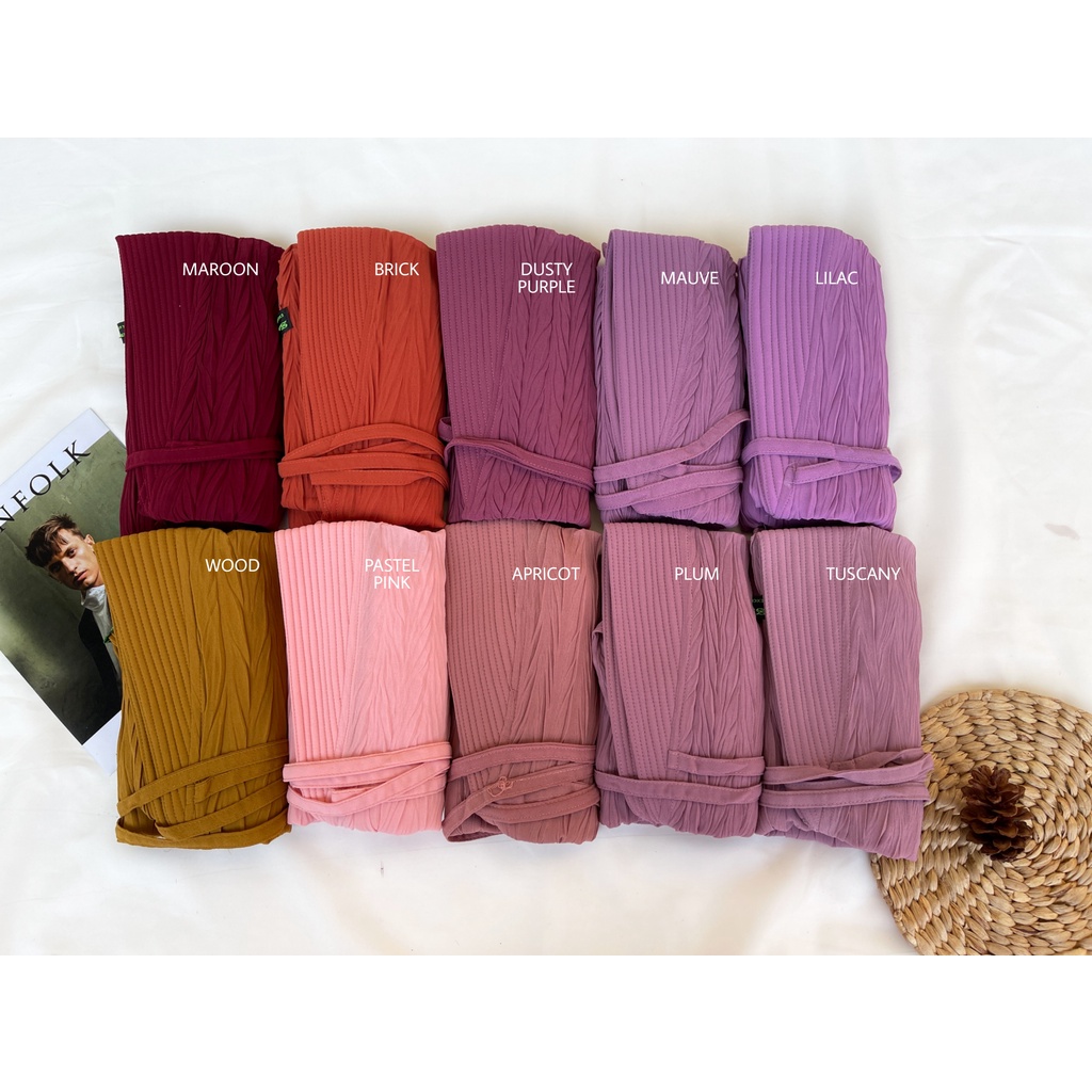 Bergo Pad Plisket Padi / Bergo Tali Pad Padi / HIjab Instan Tali Padi