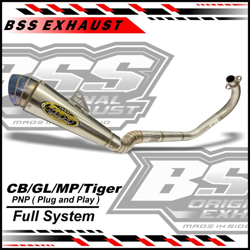 Knalpot BSS GL CB MP Tiger Pucuk Blue Original BSS