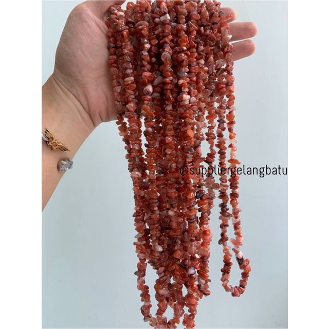 KERIKIL Batu BLACKRED AGATE 1cm MERAH HITAM kalimantan yaman sulaiman bahan kalung gelang anting strap mask kerajinan tangan craft citayam fashion week etink vintage elegan bali