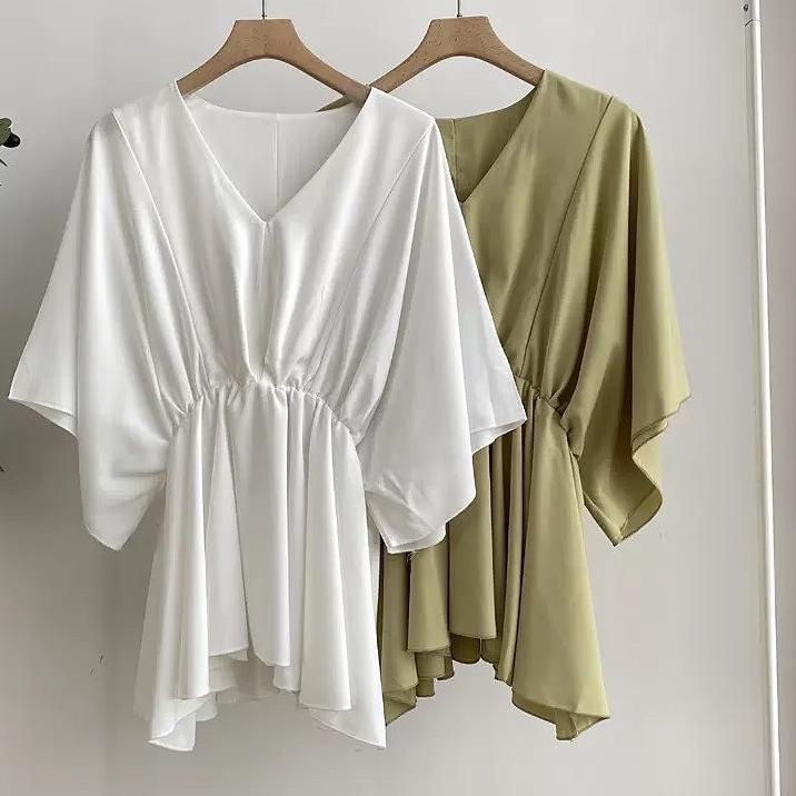 ✾ [R.A] Nami Blouse Atasan Baju Muslim Polos Fashion Wanita Muslim ●