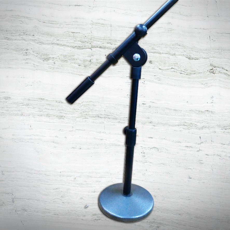 Stand Mic Meja Besi Kaki Bulat Kualitas OKE KOKOH MULTIFUNGSI