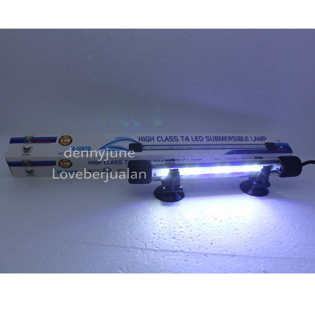 Lampu LED Aquarium Celup T4 20cm 20 cm KYOTO PUTIH BIRU