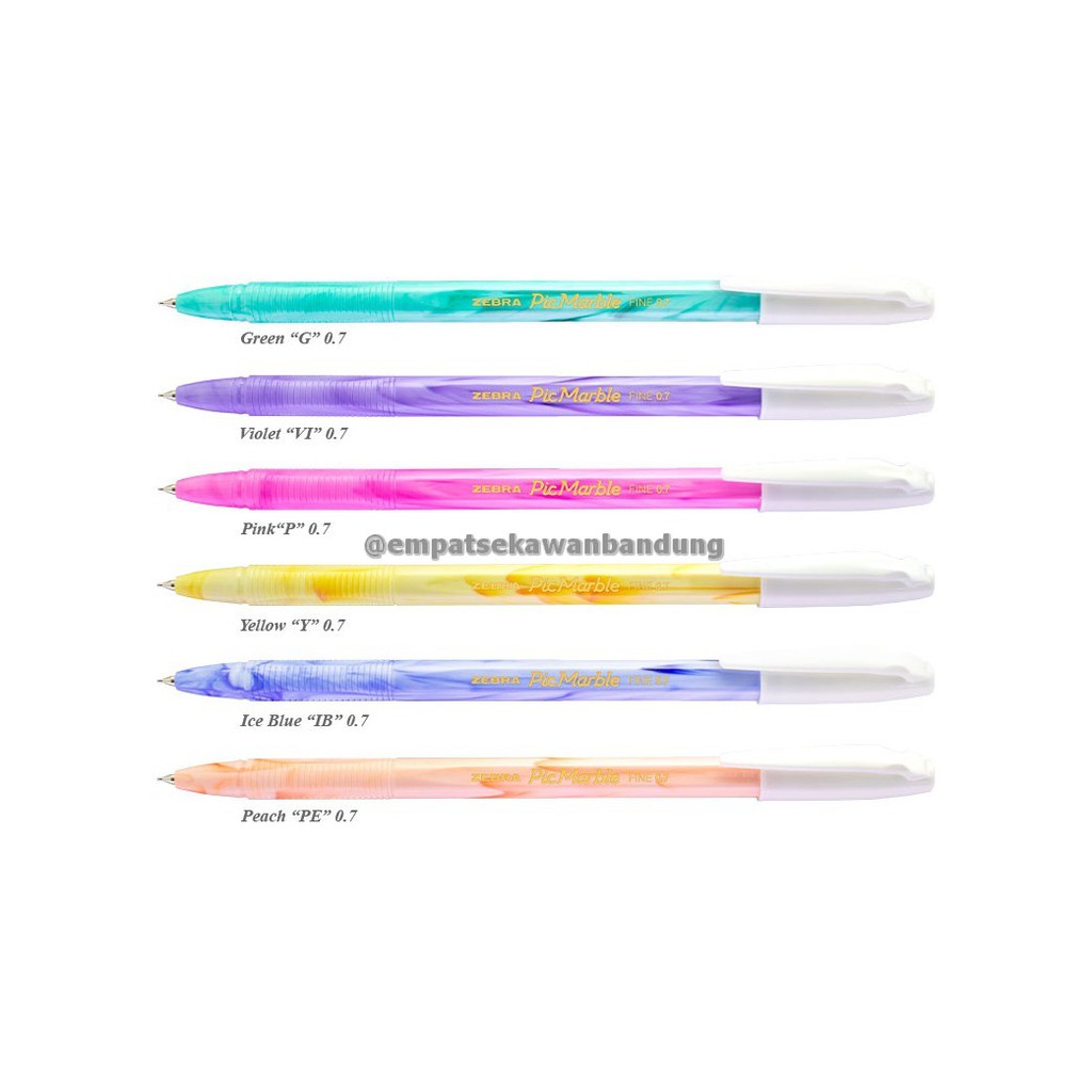 

Pulpen Zebra Picmarble Semi Gel 0.7 mm Mix Color / Pulpen Motif Marble Zebra Semi Gel – SATUAN