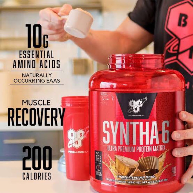 BSN SYNTHA 6 SYNTHA6 5 LBS SUPLEMEN SUSU FITNES FITNESS TINGGI PROTEIN GYM KESEHATAN MAKANAN