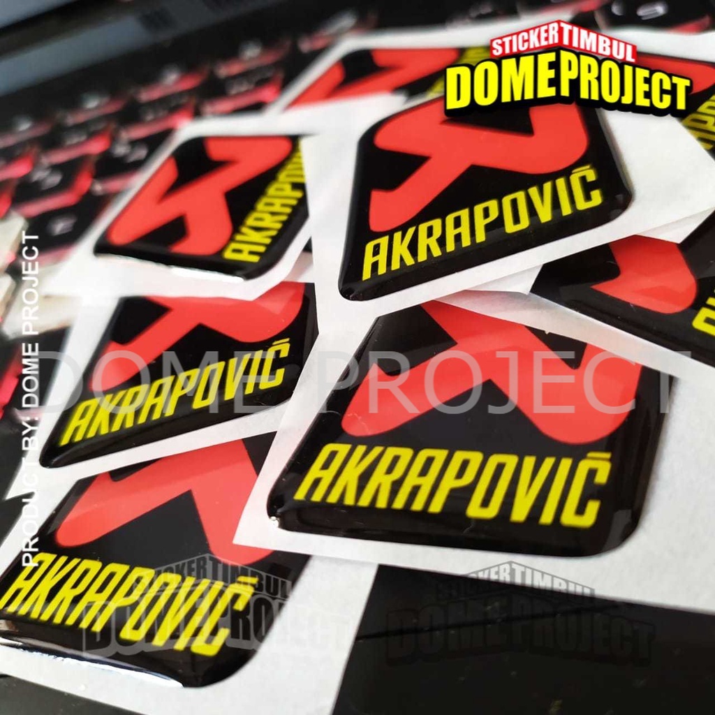 STIKER MOTOR KEREN LOGO AKRAPOVIC TIMBUL KOTAK STIKER MOTOR STIKER EMBLEM AKSESORIS MOTOR