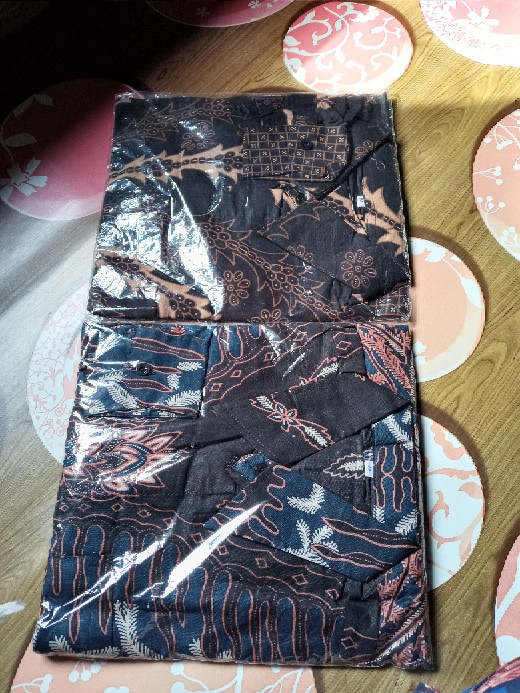 Kemeja Batik Pria Lengan Panjang Size M L Xl Xxl  Bswart Batik Hrb026 Kenongo Hem Panjang Padi