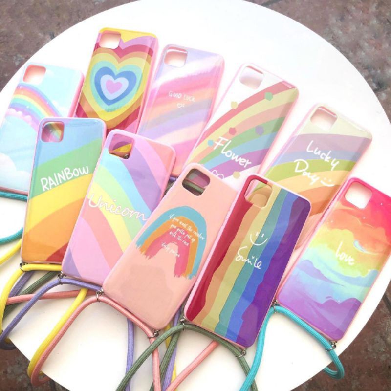 Case Fuze Vivo V20 SE Rainbow Love + Tali