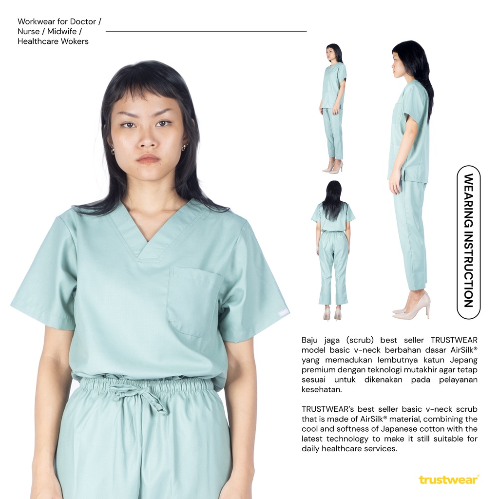 Doctor`s Scrub/Set Baju Celana Jaga  OKA OK Perawat/Dokter Lengan Pendek III