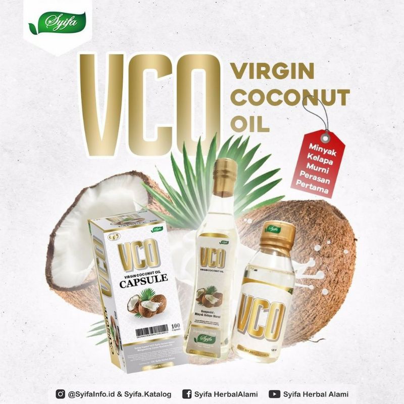 Syifa Virgin Coconut Oil VCO Minyak Kelapa Murni Kemasan Cair dan Kapsul isi 100