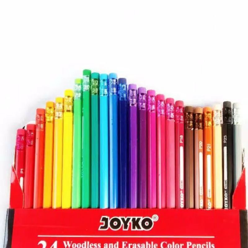 Pensil Warna Joyko Woodless 12/24 Dapat Dihapus Juga