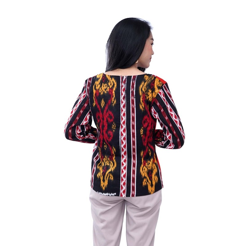 Atasan Batik Wanita Motif Tenun Unique - Blouse Batik Wanita - S-M-L-XL-XXL-3L-4L-5L-6