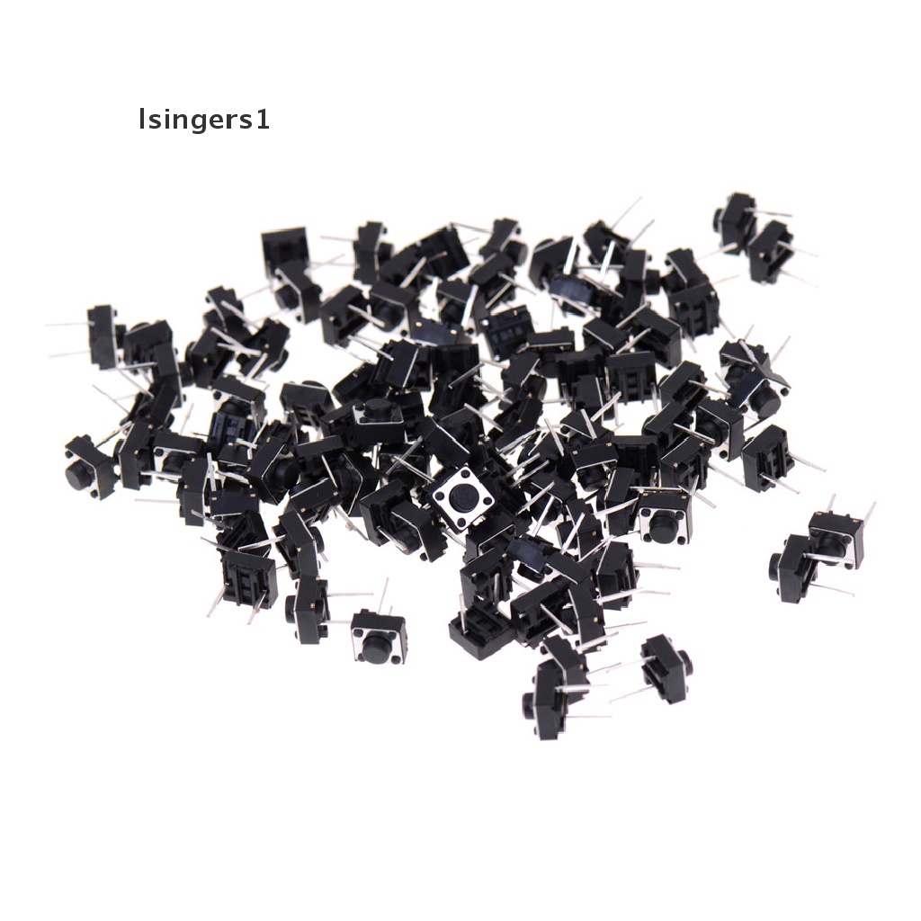 (lsingers1) 100pcs Tombol Tekan Tactile 2-pin Ukuran 6x6 X 5mm