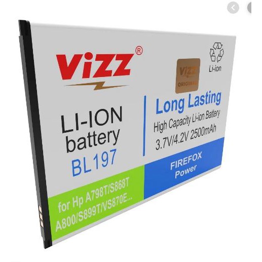 Double Power Batre Baterai Vizz Lenovo A800 A820 s868T s720 S750 A798 BL-197 BL197 BL 197