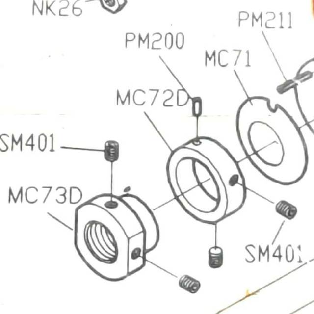 SM401 Asli Baut Asli Kunci L No.2 Kamkut/Overdeck Siruba F007