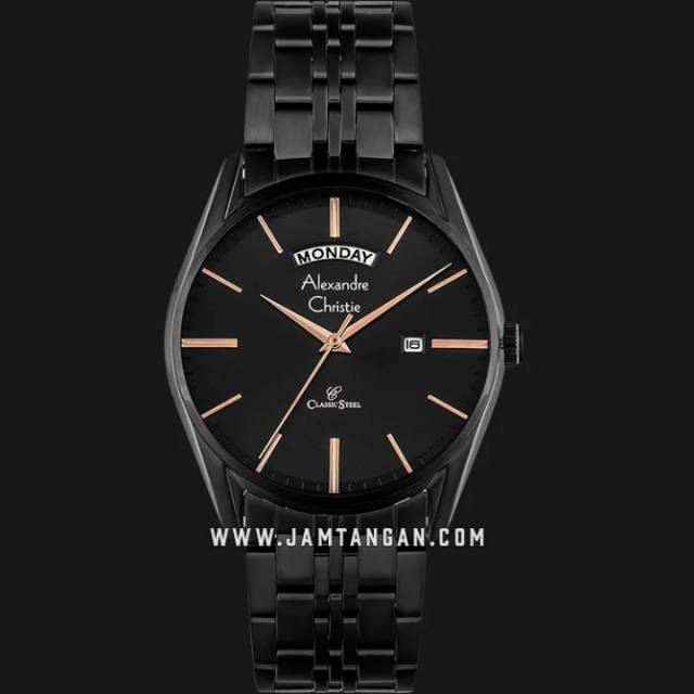 Alexandre Christie AC 8588 ME BIPBA Men Black Dial Black Stainless Steel
