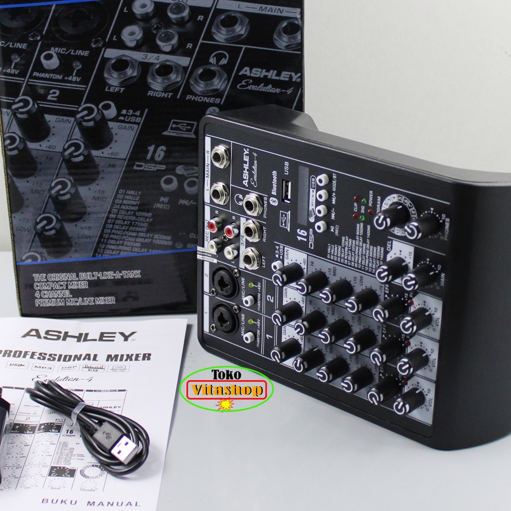 MIXER AUDIO ASHLEY EVOLUTION 4 ORIGINAL BLUETOOTH -USB 4 CHANNEL