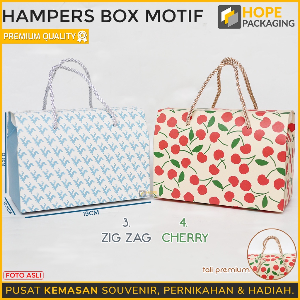 [ 3 PCS ] Sale Murah Hampers Gift Box Paper Lebaran / idul fitri Bungkus Kacang Buah Kue mubarak Kranjang Cola Motif cerry zig zag