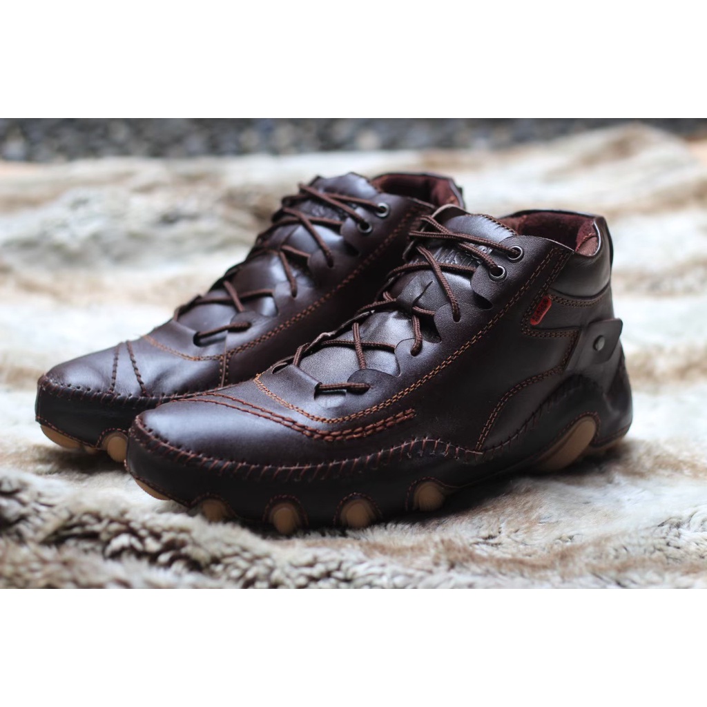 Sepatu Boots Casual Kulit Sapi Asli Original Black Master Stam Boot Pria Fashion Hitam Coklat Tan Formal Kerja Proyek lapangan Kuliah Gaya Bikers Kekinian Trendy Terlaris Murah