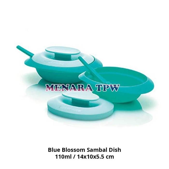 [ PRODUK BERGARANSI ] TUPPERWARE Blue Blossom Sambal Dish 2pcs Wadah Saji Sambal TERMURAH