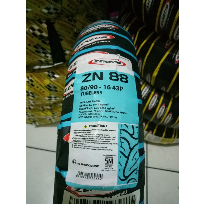 Ban ZENEOS 80/90-16 ZN 88 TUBELESS NOUVO SKYWAVE