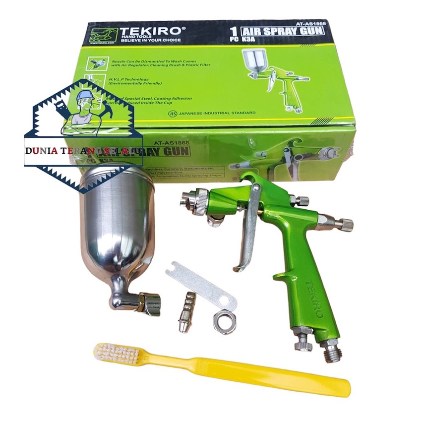 Air Spray Gun TEKIRO K3A Tabung 200 ml Nozzle Sebar - Semprotan Cat Tabung Atas K-3A Ujung Spray - Spray Gun TKR - Sped Dico Spet Cat Ducco TEKIRO AT-AS1868